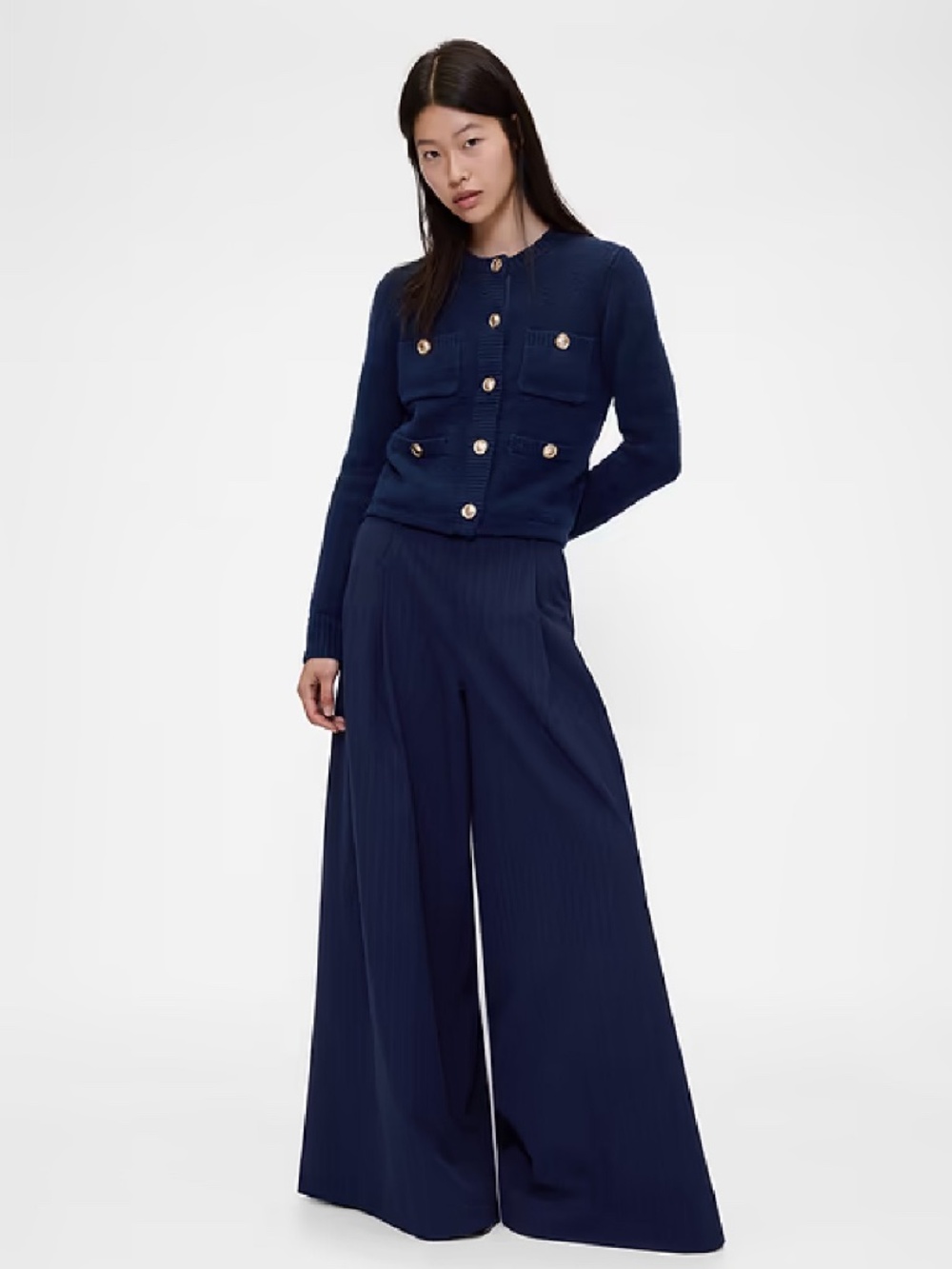 GapStudio Mid Rise Pleated Baggy Trousers